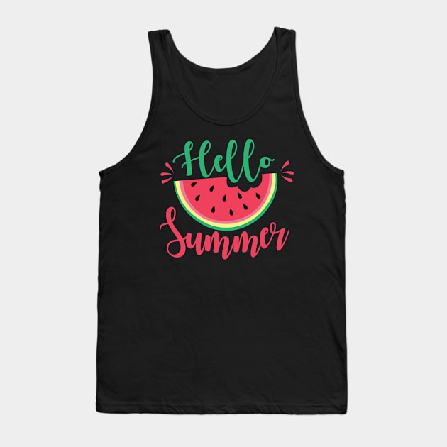 Hello Summer Watermelon Tank Top by YOYtees